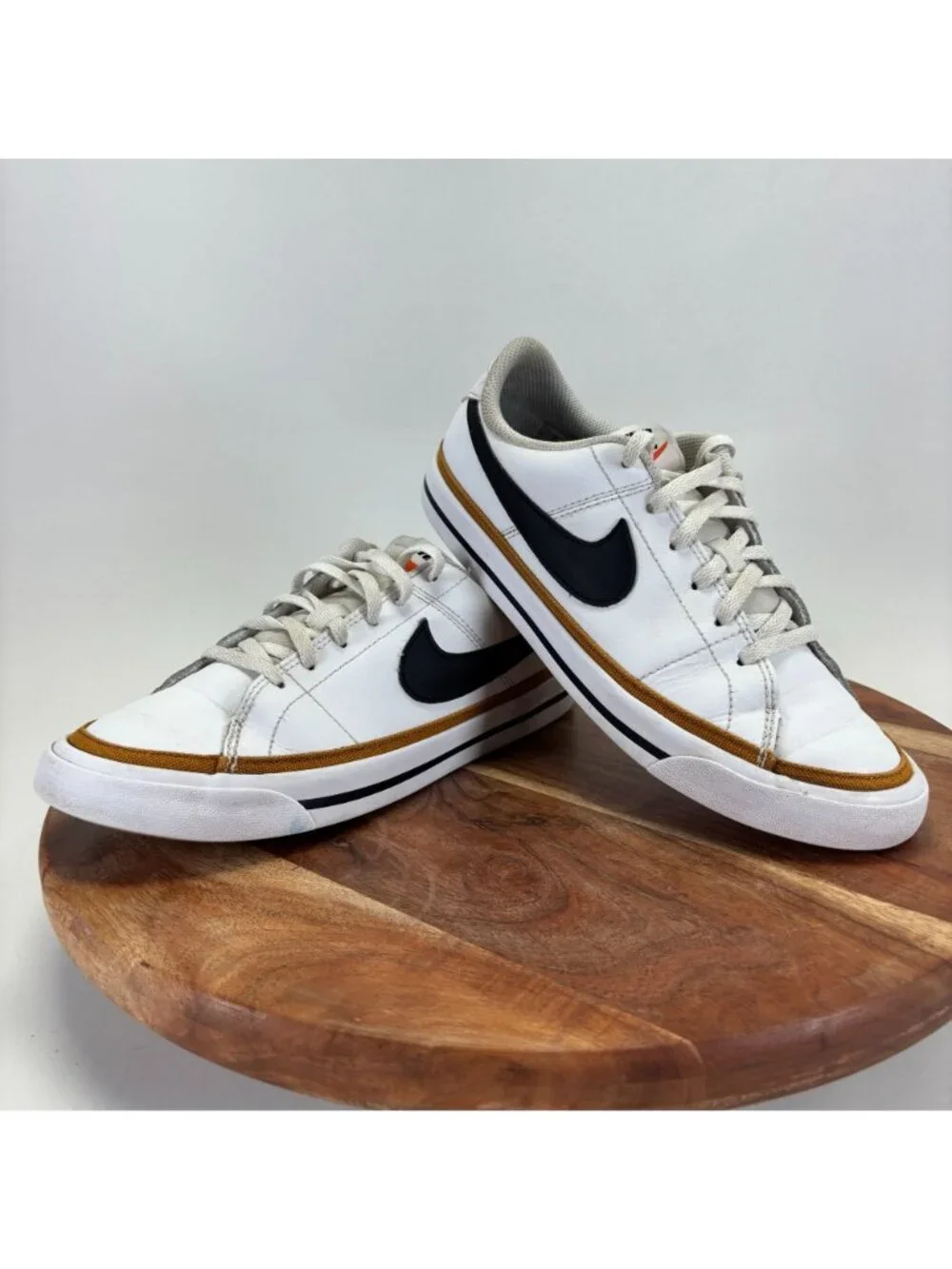 Nike Youth Size 6Y Court Legacy White/Desert Ochre/Black Casual Shoes DA5380-102